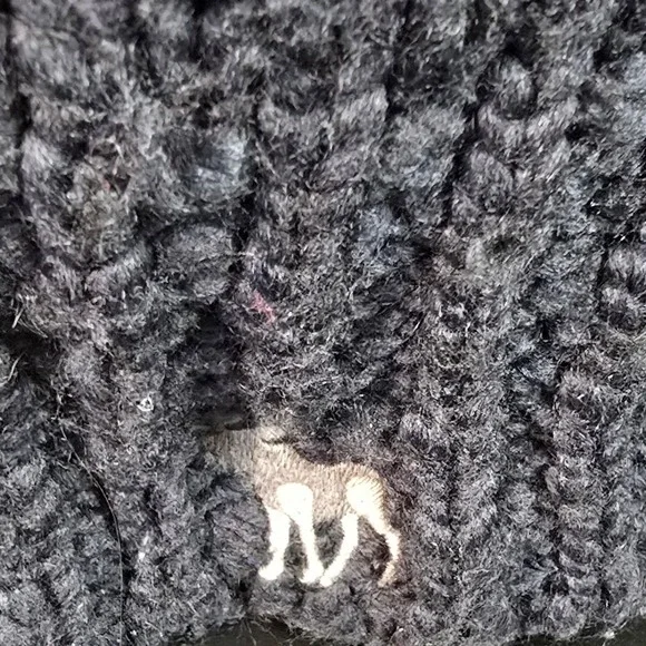 Abercrombie & Fitch Womens Charcoal Grey Chunky Knit Shawl Cardigan Sweater M - Picture 2 of 6